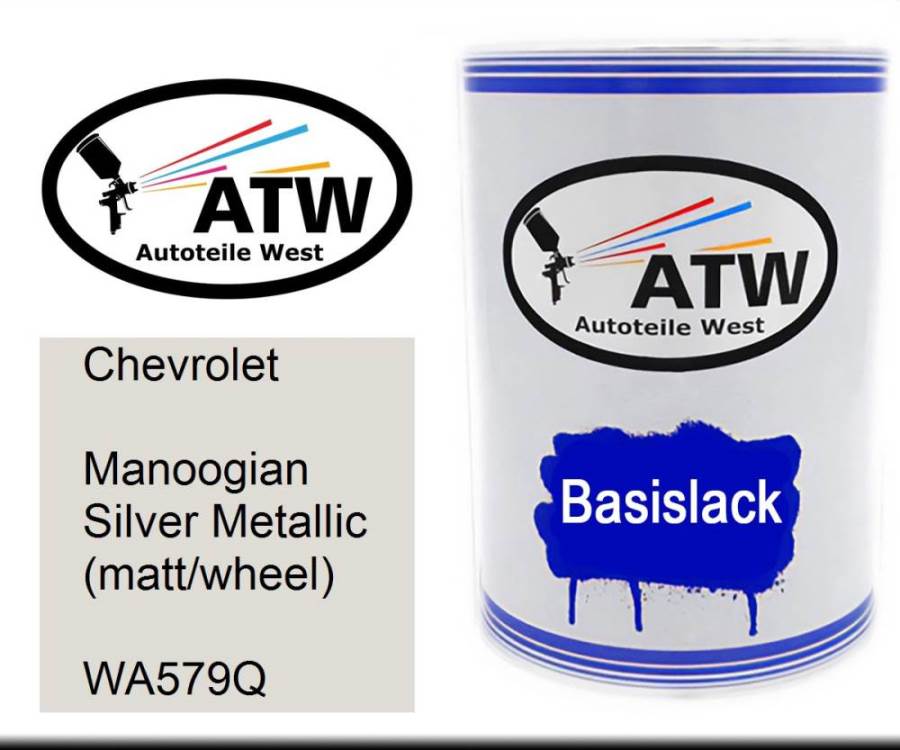 Chevrolet, Manoogian Silver Metallic (matt/wheel), WA579Q: 500ml Lackdose, von ATW Autoteile West.